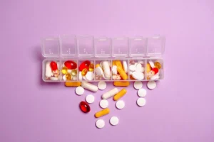 Medication Pills on White Plastic Container