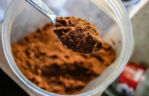 Photo of Brown Powder a milk suppliments on Stainless Spoon