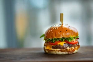 Close-up of a juicy burger example of junkfood best to have a healthy food for kids images & Food Ideas