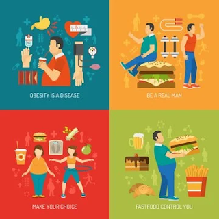 animation shows how junk foods causing an obesity