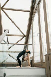 a girl doing yoga poses