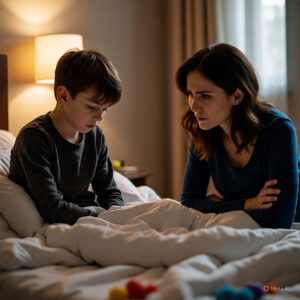 a mother and her son bache bistar gila kare to kya karen“Big NO to nagging, scolding, shaming, and punishing”.