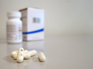 pills of medicines on table